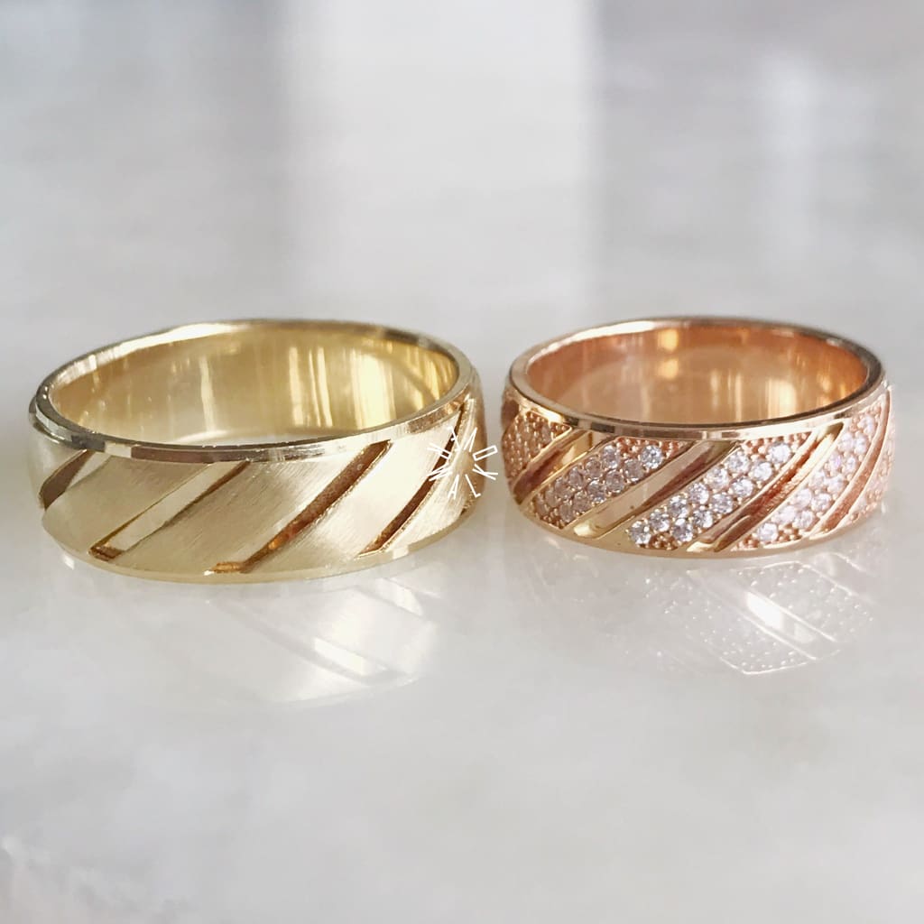 Alianza Matrimonial Oro Combinado 14K R110347-110127 Argolla Matrimonial