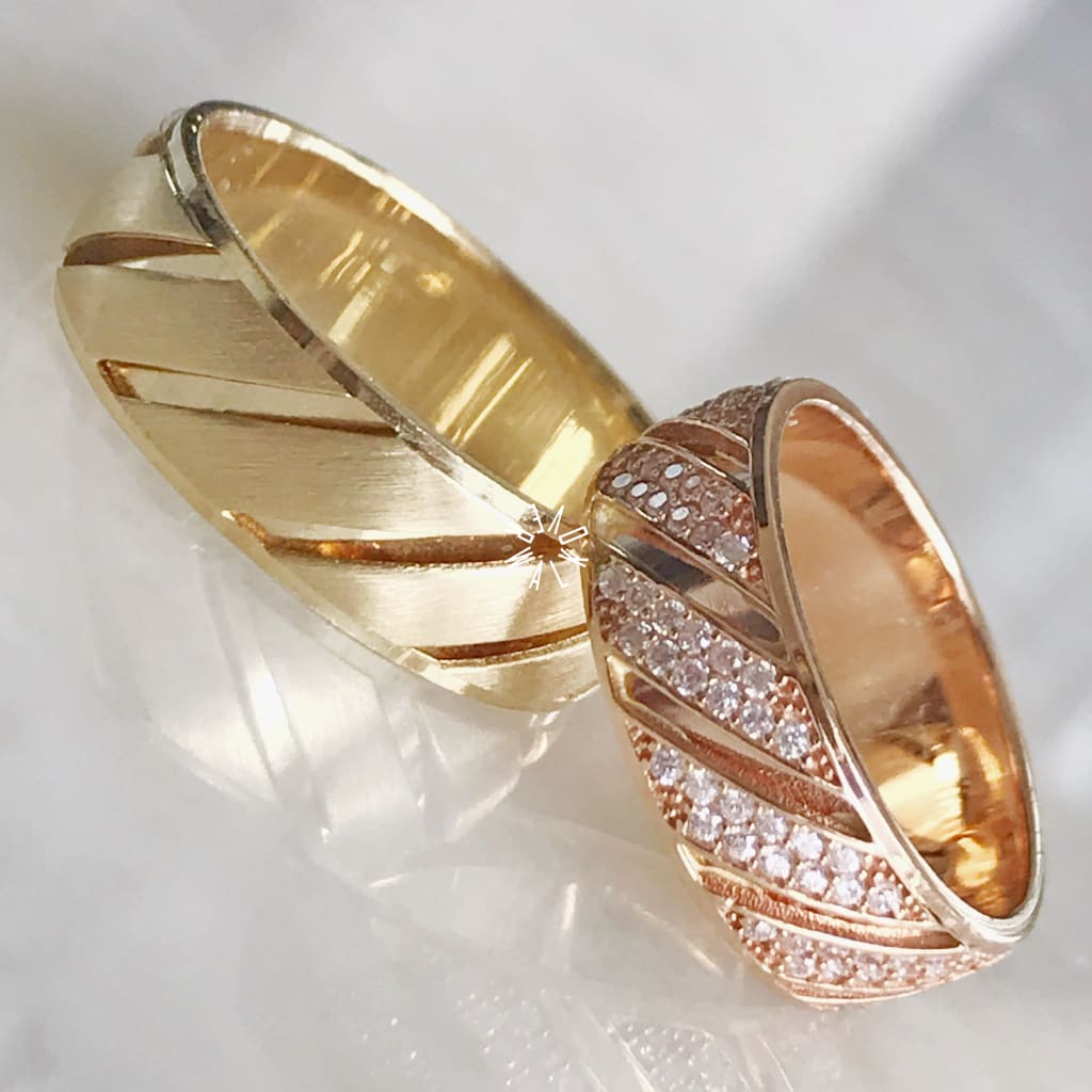 Alianza Matrimonial Oro Combinado 14K R110347-110127 Argolla Matrimonial