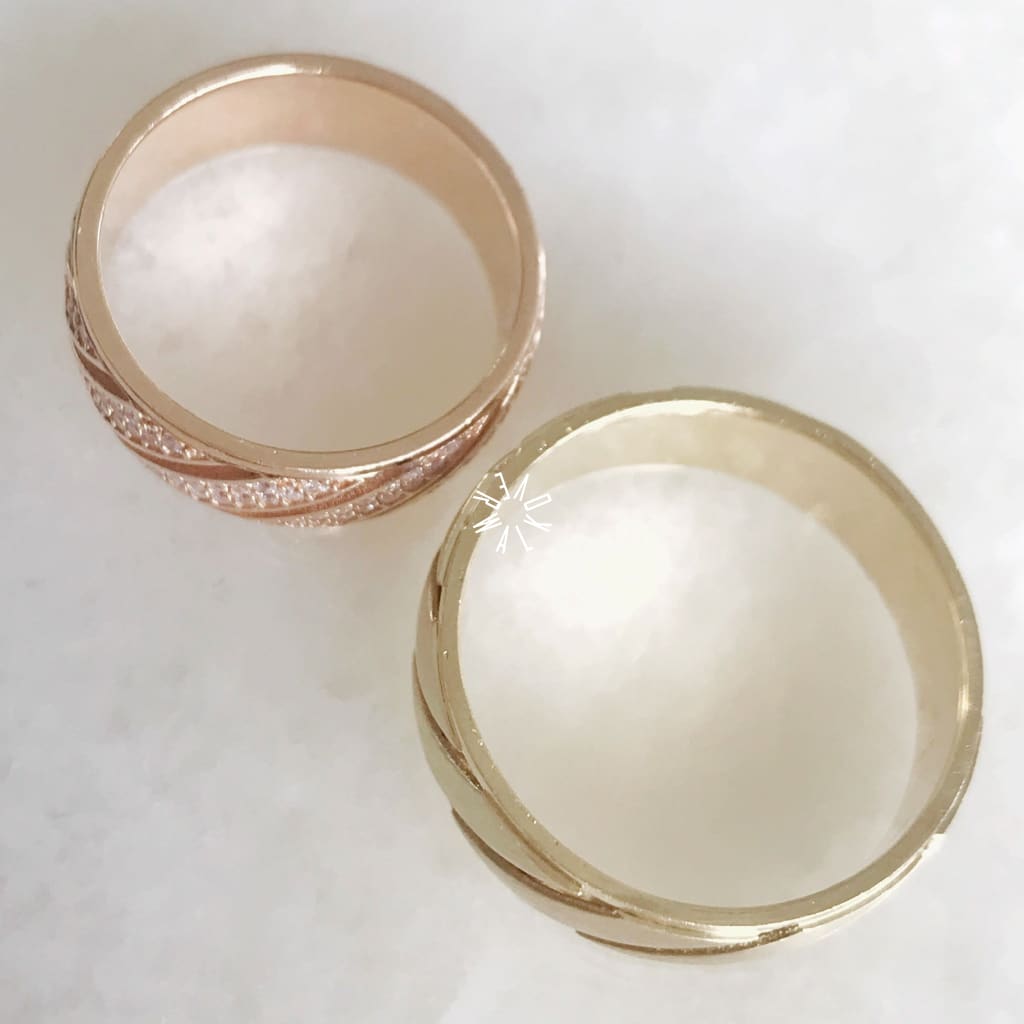 Alianza Matrimonial Oro Combinado 14K R110347-110127 Argolla Matrimonial