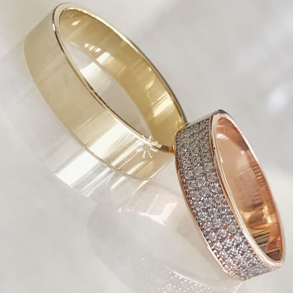 Alianza Matrimonial Oro Combinado 14K R25785-16155M Argolla Matrimonial