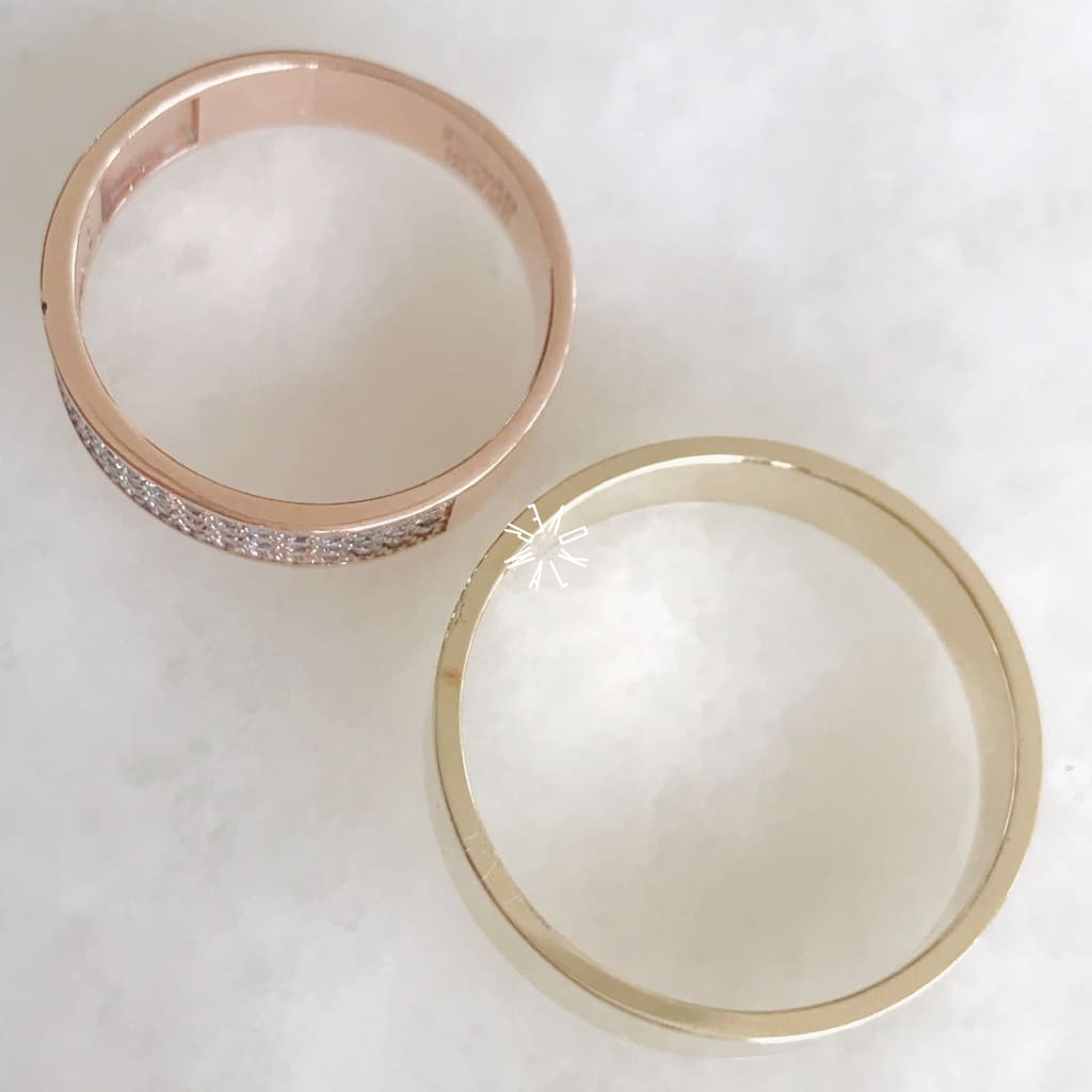 Alianza Matrimonial Oro Combinado 14K R25785-16155M Argolla Matrimonial