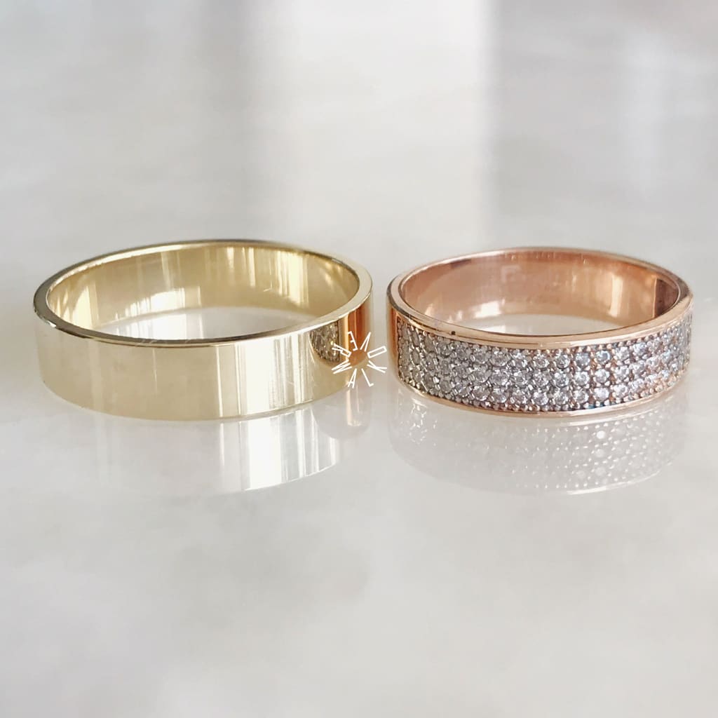Alianza Matrimonial Oro Combinado 14K R25785-16155M Argolla Matrimonial