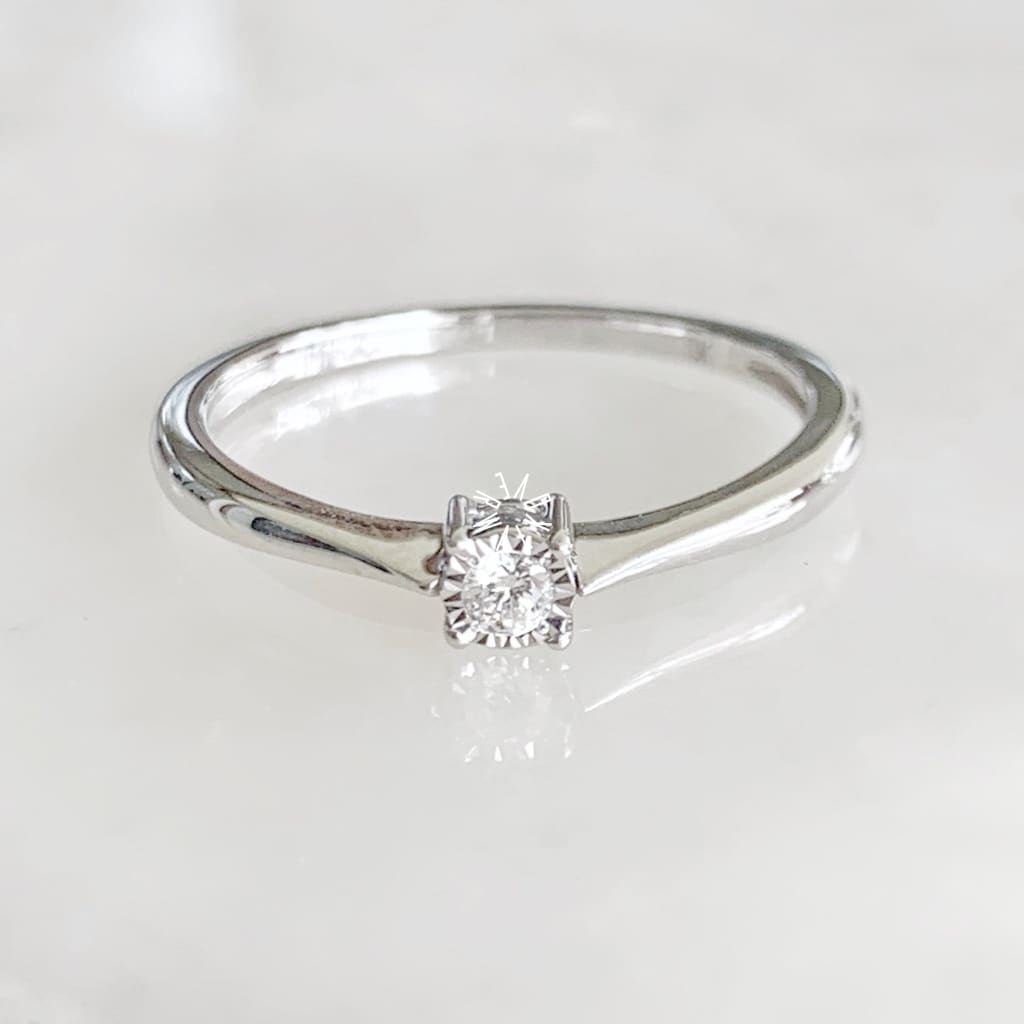 Anillo De Compromiso Con Diamante Oro Blanco Br-Ob-14-91-179 Anillo De Compromiso