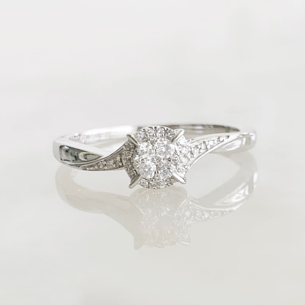 Anillo De Compromiso Con Diamante Oro Blanco Br-Ob-14-91-249A Anillo De Compromiso