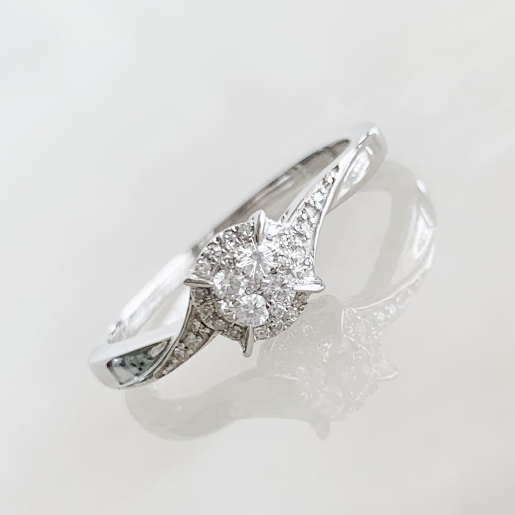 Anillo De Compromiso Con Diamante Oro Blanco Br-Ob-14-91-249A Anillo De Compromiso