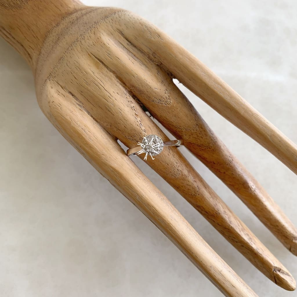 Anillo De Compromiso Con Diamante Oro Blanco Br-Ob-14-91-349A Anillo De Compromiso