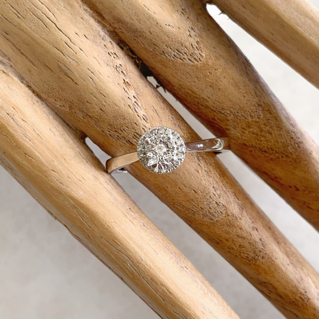 Anillo De Compromiso Con Diamante Oro Blanco Br-Ob-14-91-349A Anillo De Compromiso