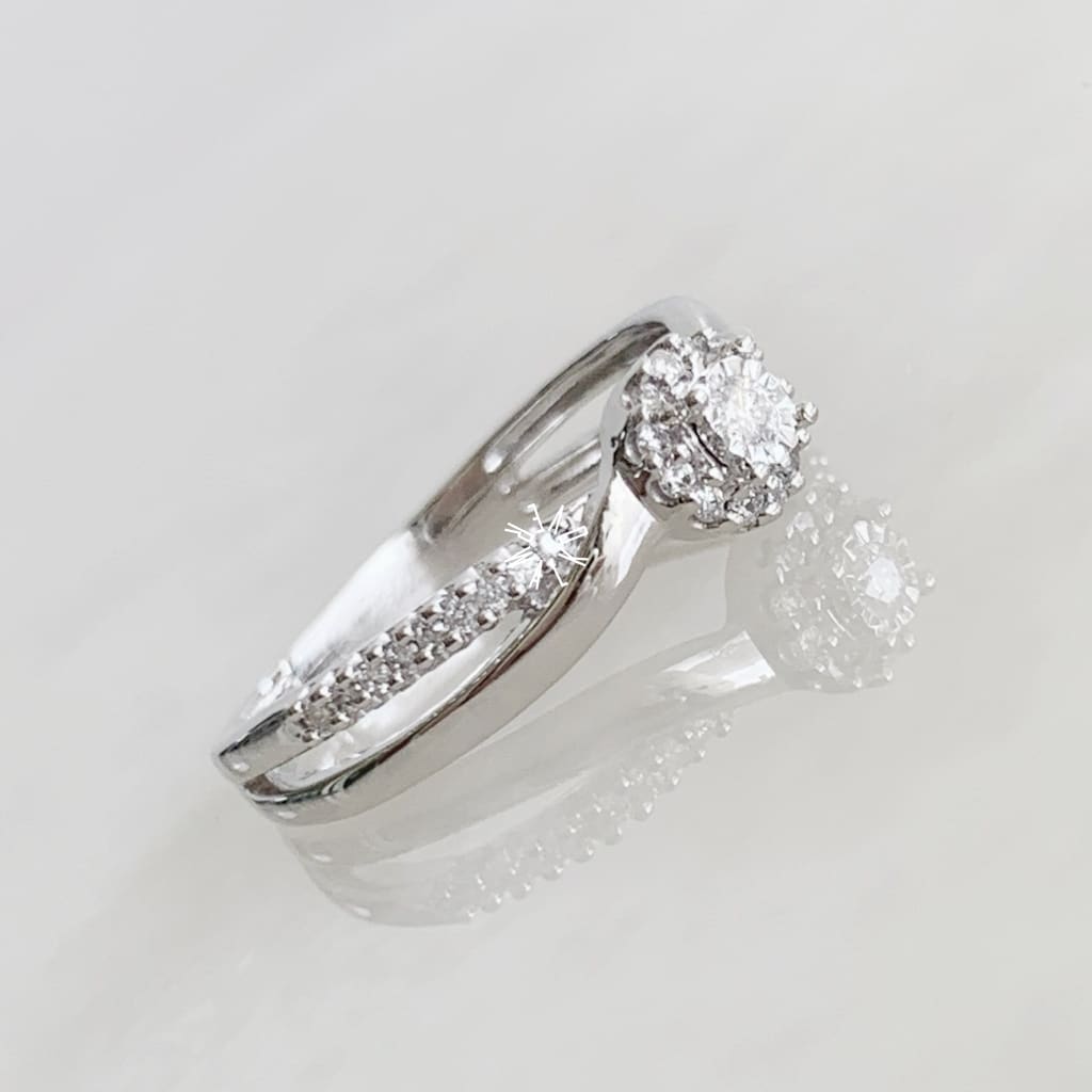Anillo De Compromiso Con Diamante Oro Blanco Br-Ob-14-91-399A Anillo De Compromiso