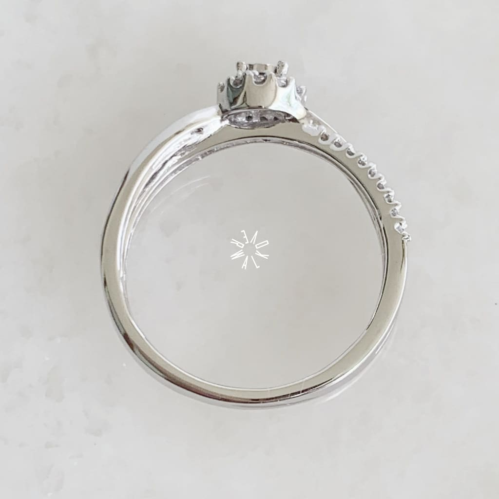 Anillo De Compromiso Con Diamante Oro Blanco Br-Ob-14-91-399A Anillo De Compromiso