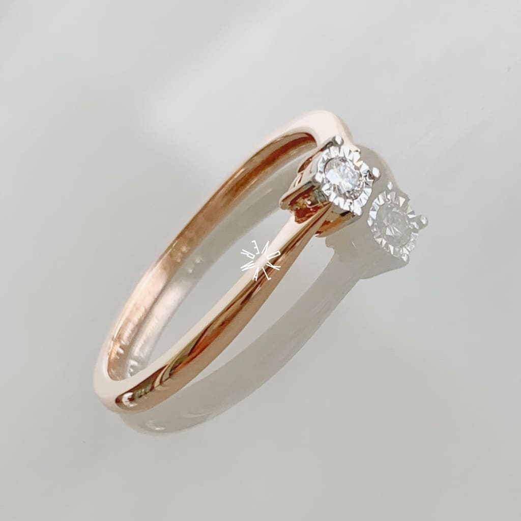 Anillo De Compromiso Con Diamante Oro Rosa Br-Or-14-91-179 Anillo De Compromiso