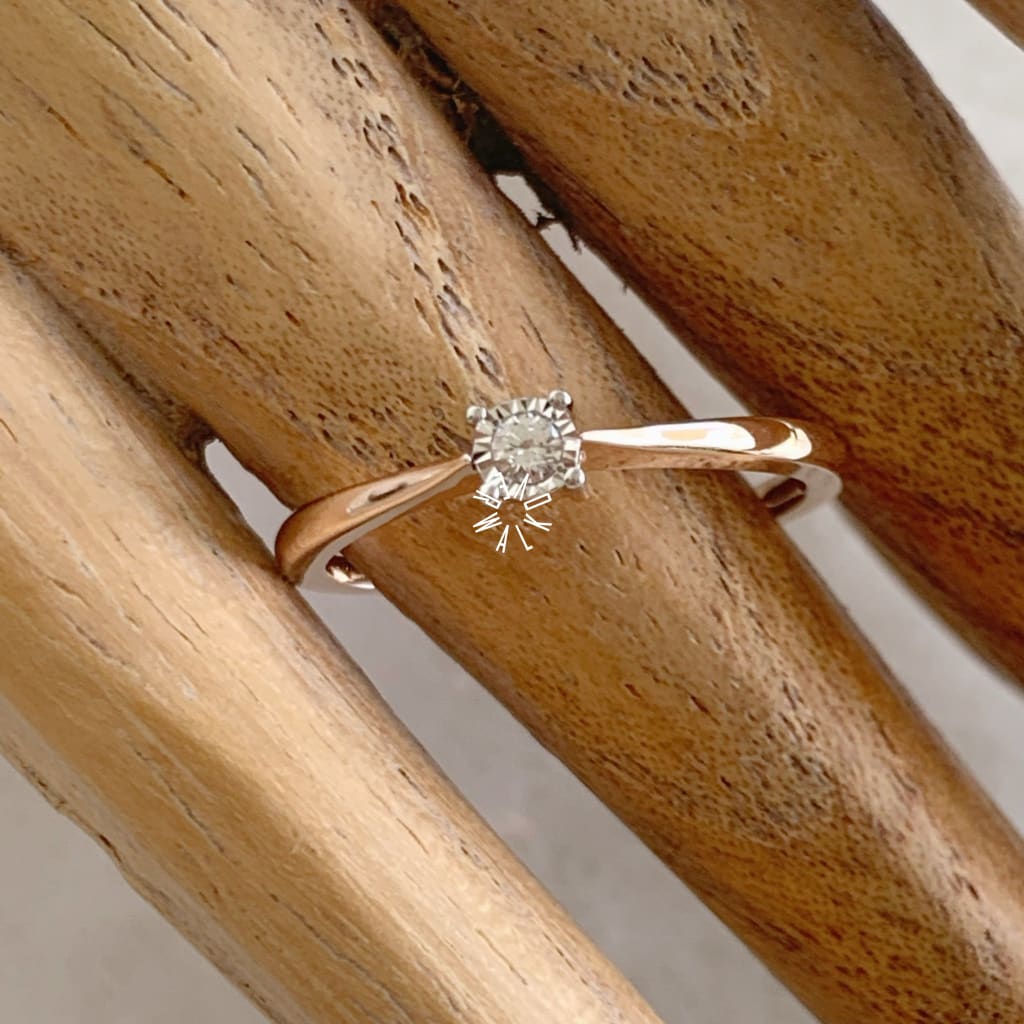 Anillo De Compromiso Con Diamante Oro Rosa Br-Or-14-91-179 Anillo De Compromiso