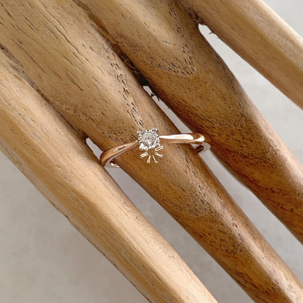 Anillo De Compromiso Con Diamante Oro Rosa Br-Or-14-91-179 Anillo De Compromiso