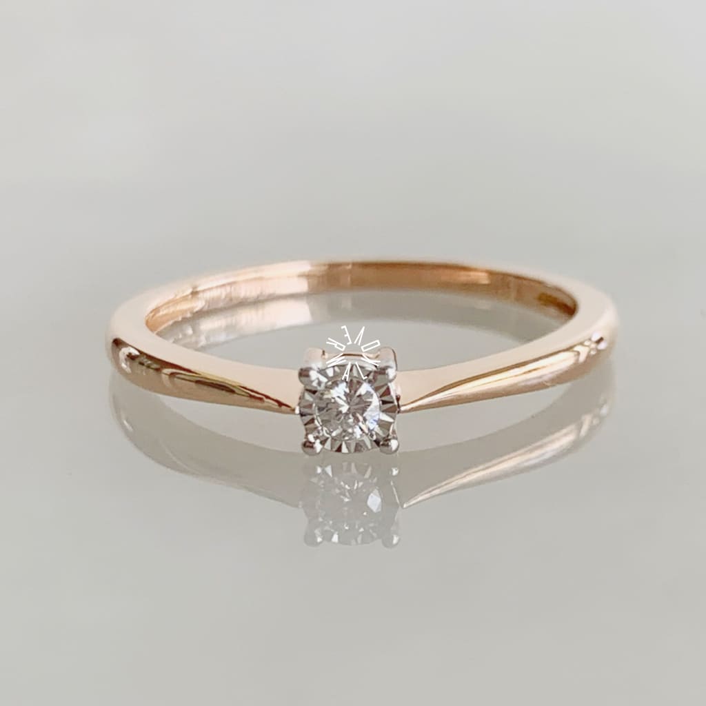 Anillo De Compromiso Con Diamante Oro Rosa Br-Or-14-91-179 Anillo De Compromiso