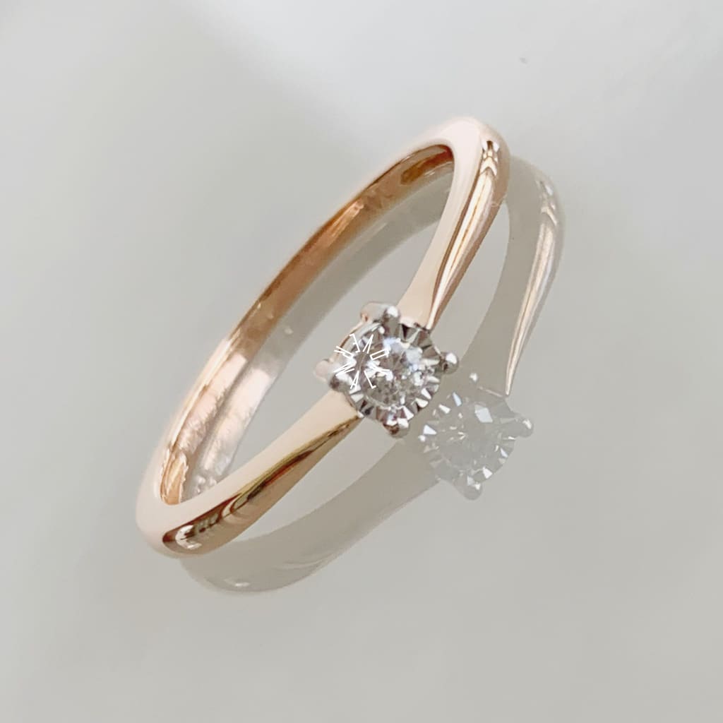 Anillo De Compromiso Con Diamante Oro Rosa Br-Or-14-91-179 Anillo De Compromiso