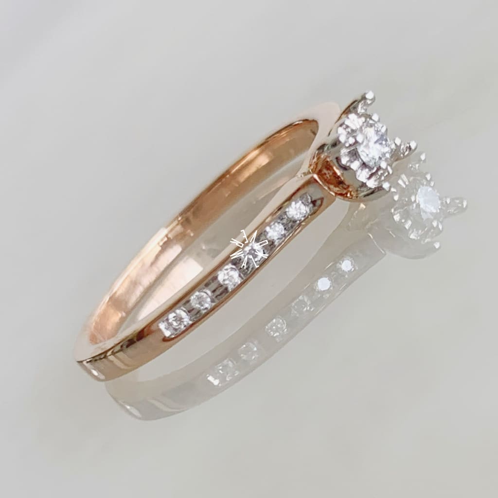 Anillo De Compromiso Con Diamante Oro Rosa Br-Or-14-91-249A Anillo De Compromiso