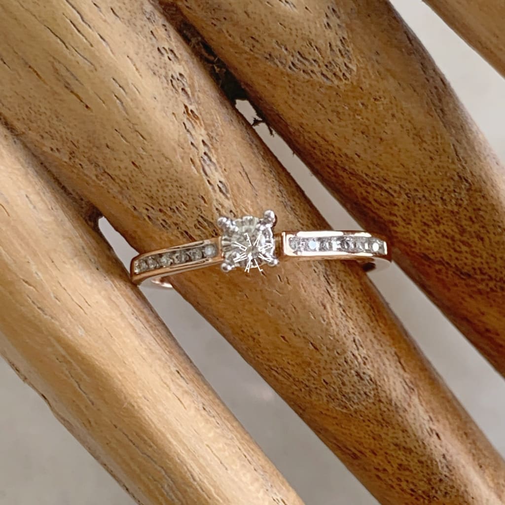 Anillo De Compromiso Con Diamante Oro Rosa Br-Or-14-91-249A Anillo De Compromiso