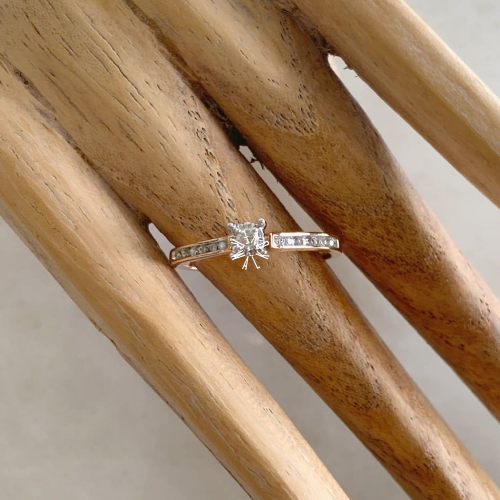Anillo De Compromiso Con Diamante Oro Rosa Br-Or-14-91-249A Anillo De Compromiso