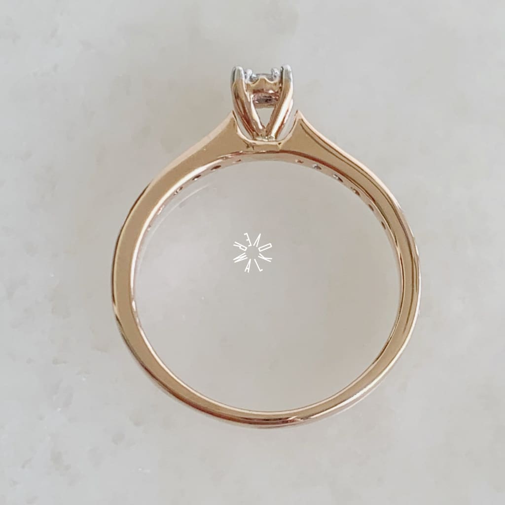 Anillo De Compromiso Con Diamante Oro Rosa Br-Or-14-91-249A Anillo De Compromiso