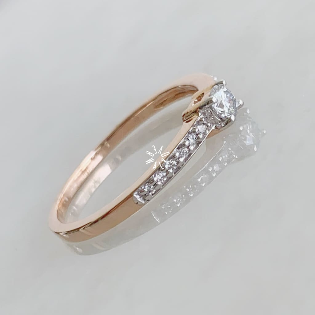 Anillo De Compromiso Con Diamante Oro Rosa Br-Or-14-91-249B Anillo De Compromiso