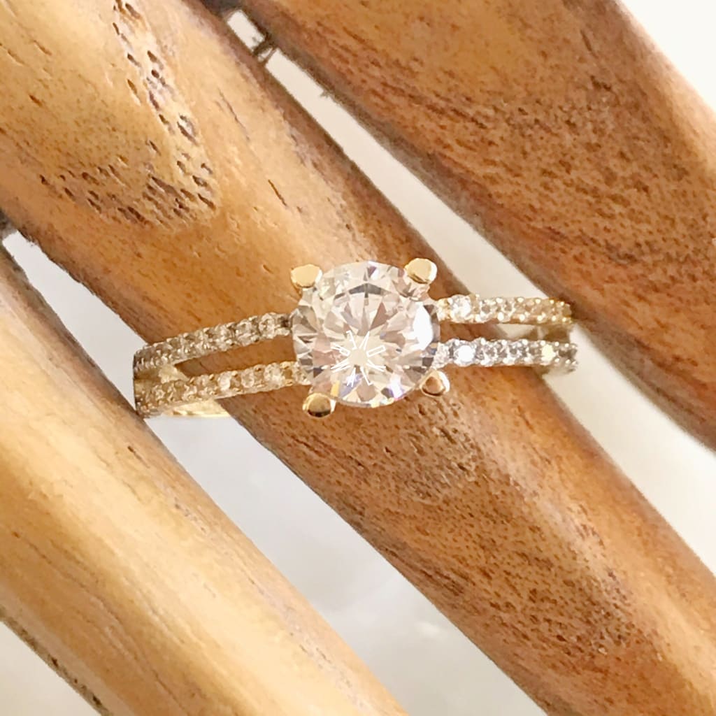 Anillo De Compromiso Oro Amarillo 14K Ac-Oa-14-85-074-2A1 Anillo De Compromiso