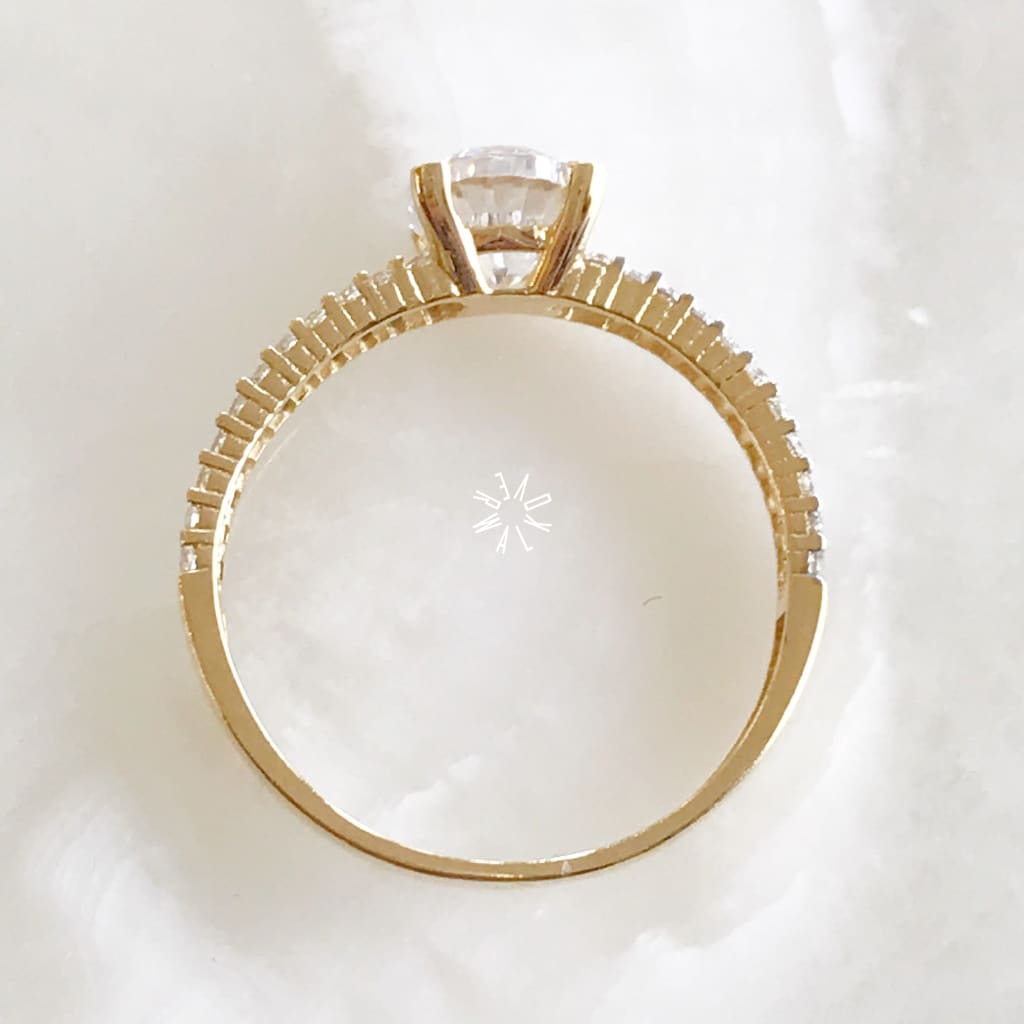 Anillo De Compromiso Oro Amarillo 14K Ac-Oa-14-85-074-2A1 Anillo De Compromiso