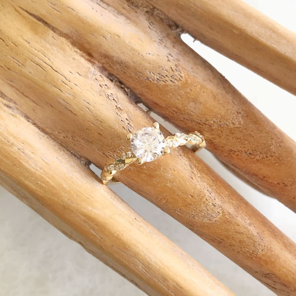 Compromiso Precios Anillos De Compromiso Oro Amarillo 14k Anillo