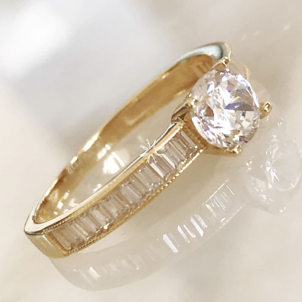Anillo De Compromiso Oro Amarillo 14K Ac-Oa-14-85-088-2A5 Anillo De Compromiso