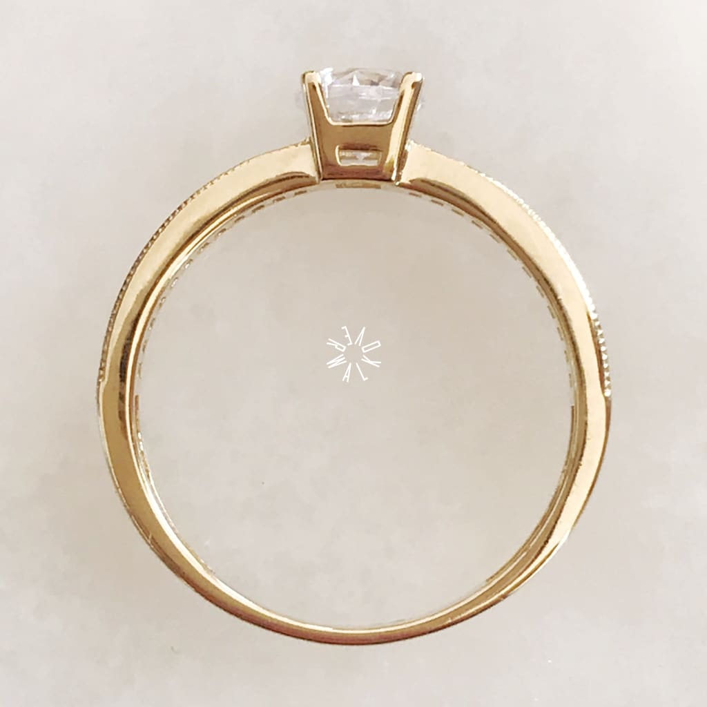Anillo De Compromiso Oro Amarillo 14K Ac-Oa-14-85-088-2A5 Anillo De Compromiso