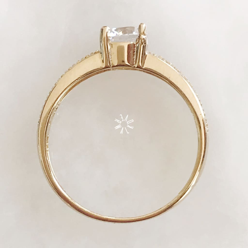 Anillo De Compromiso Oro Amarillo 14K Ac-Oa-14-85-090-2A3 Anillo De Compromiso