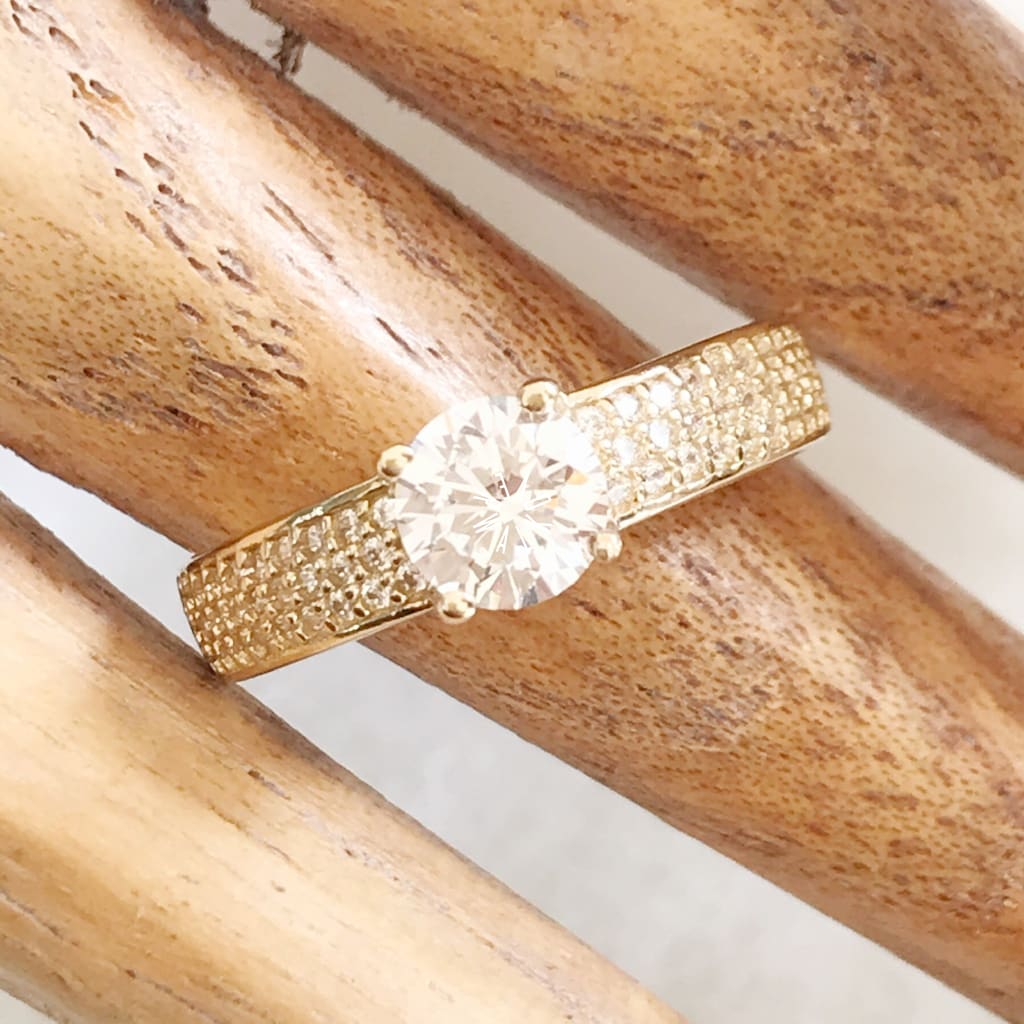 Anillo De Compromiso Oro Amarillo 14K Ac-Oa-14-85-090-2A3 Anillo De Compromiso