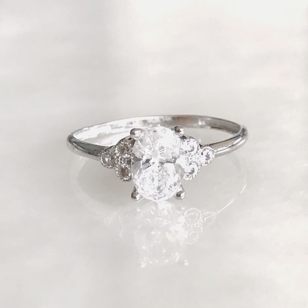 Anillo De Compromiso Oro Blanco 14K Ac-Ob-14-85-077-1A5 Anillo De Compromiso