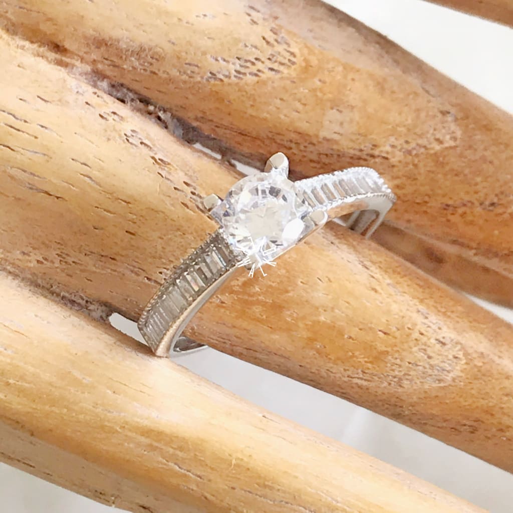 Anillo De Compromiso Oro Blanco 14K Ac-Ob-14-85-081-2A2 Anillo De Compromiso