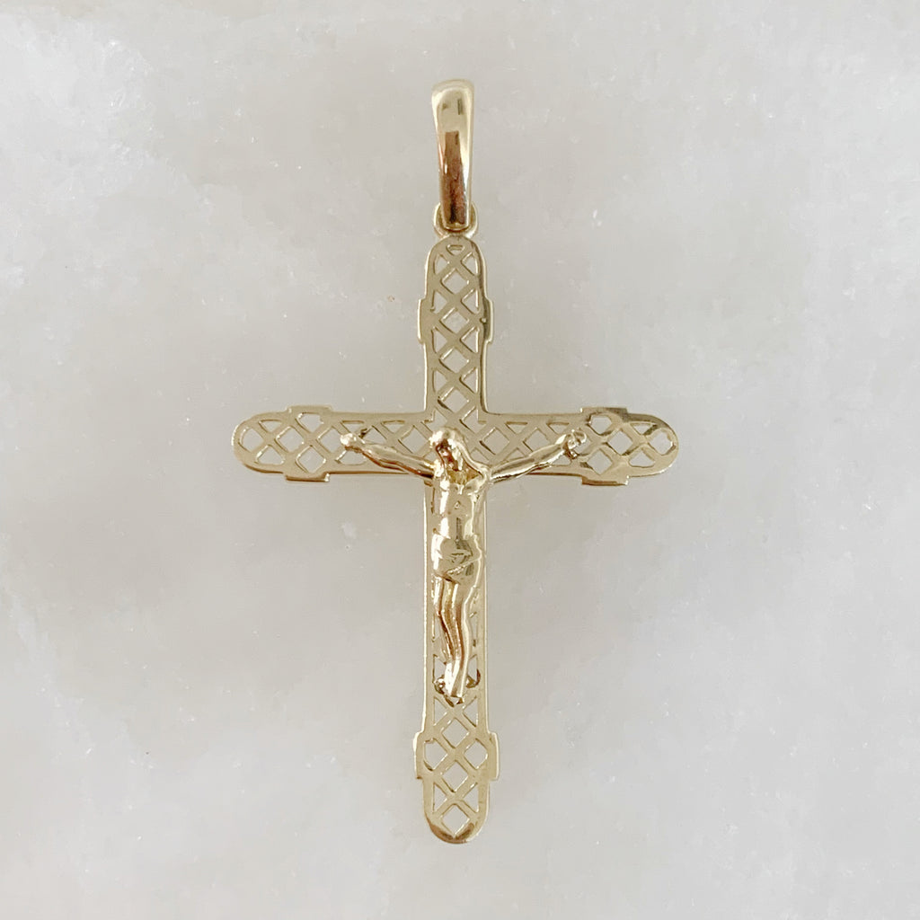 CRISTO DE ORO AMARILLO 14K CR-14-85-85-E-2A2