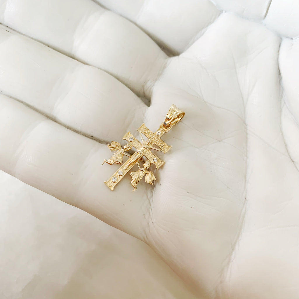 CRUZ DE CARAVACA DE ORO AMARILLO 14K CR-14-85-112-E-1A3