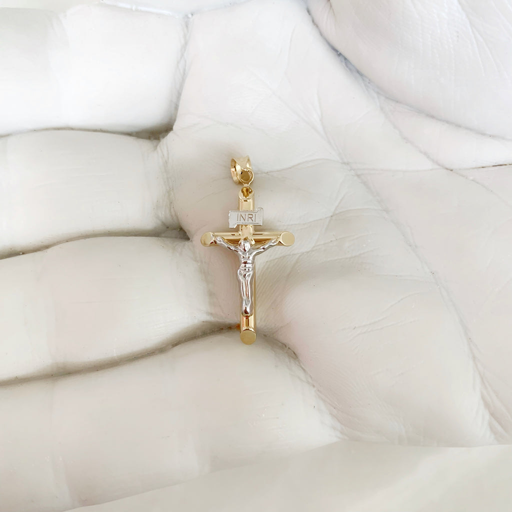 CRISTO TUBULAR DE ORO AMARILLO 14K CR-14-85-95-E-1