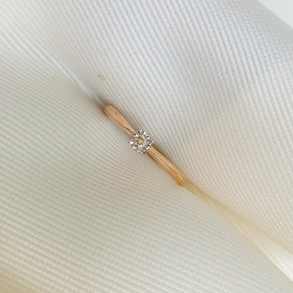 ANILLO DE COMPROMISO CON DIAMANTE ORO ROSA BR-OR-14-91-129-02