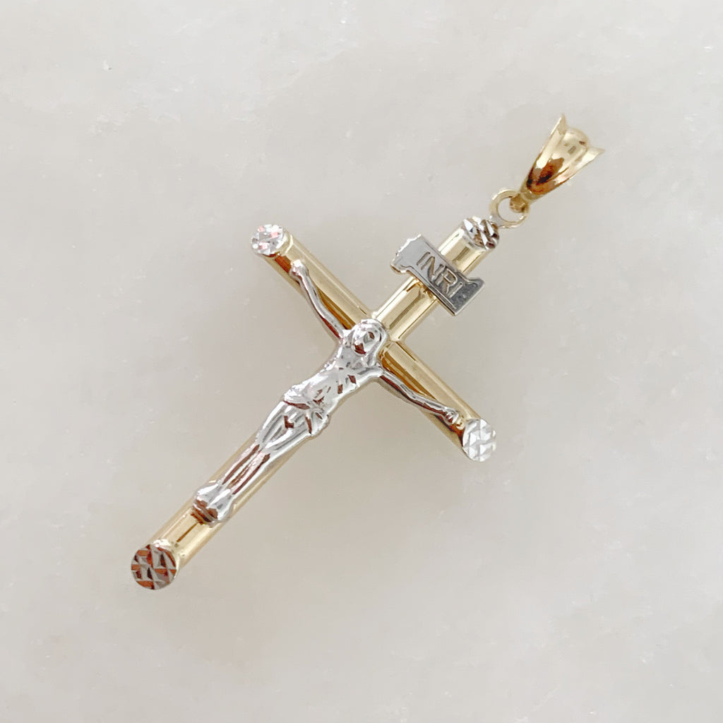 CRISTO TUBULAR DE ORO AMARILLO 14K CR-14-85-94-E-1A1