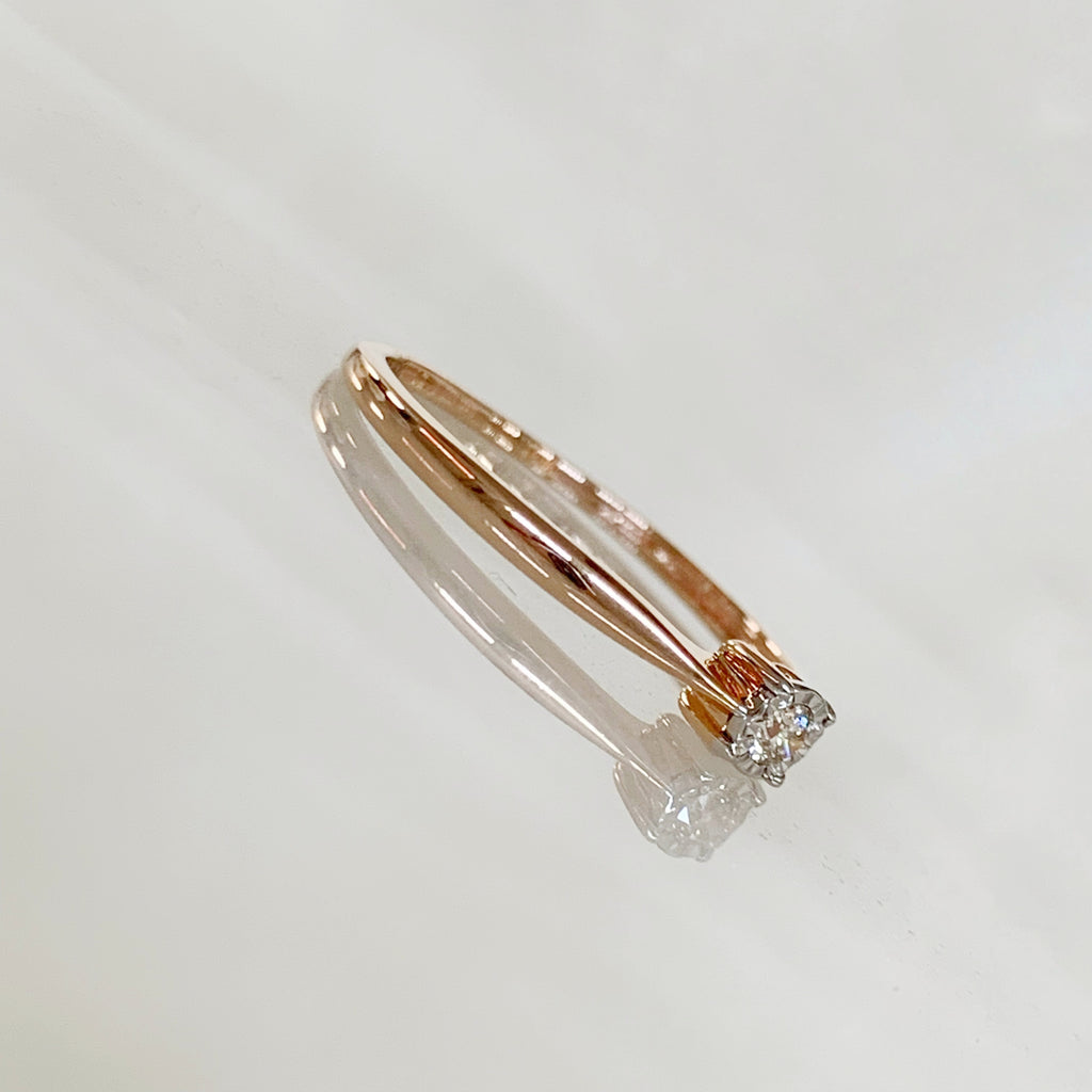 ANILLO DE COMPROMISO CON DIAMANTE ORO ROSA BR-OR-14-91-129-02