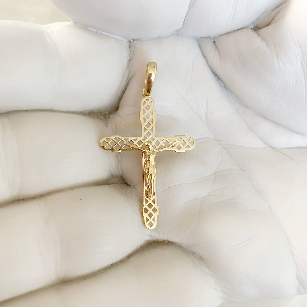 CRISTO DE ORO AMARILLO 14K CR-14-85-85-E-2A2