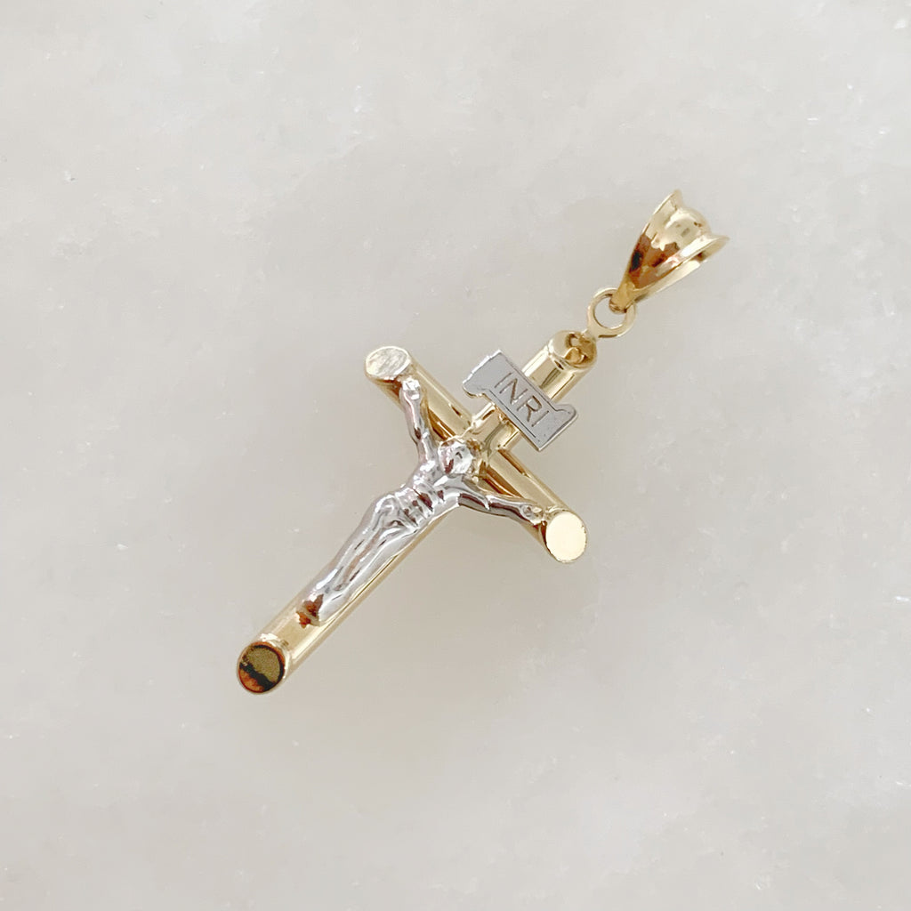 CRISTO TUBULAR DE ORO AMARILLO 14K CR-14-85-95-E-1