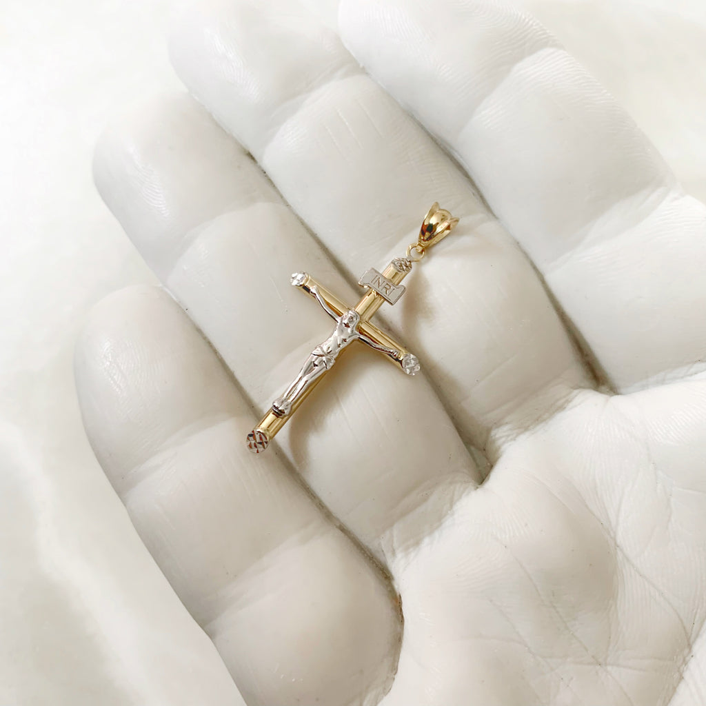 CRISTO TUBULAR DE ORO AMARILLO 14K CR-14-85-94-E-1A1