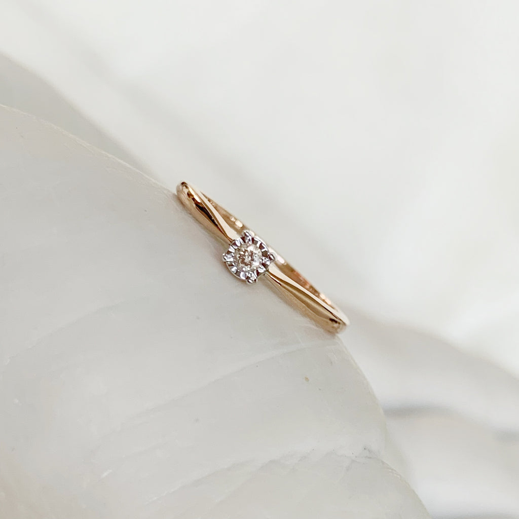 ANILLO DE COMPROMISO CON DIAMANTE ORO ROSA BR-OR-14-91-129-02