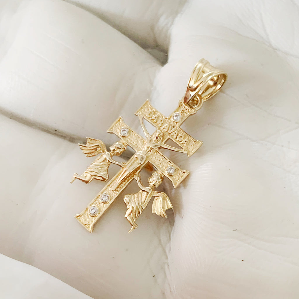 CRUZ DE CARAVACA DE ORO AMARILLO 14K CR-14-85-112-E-1A3