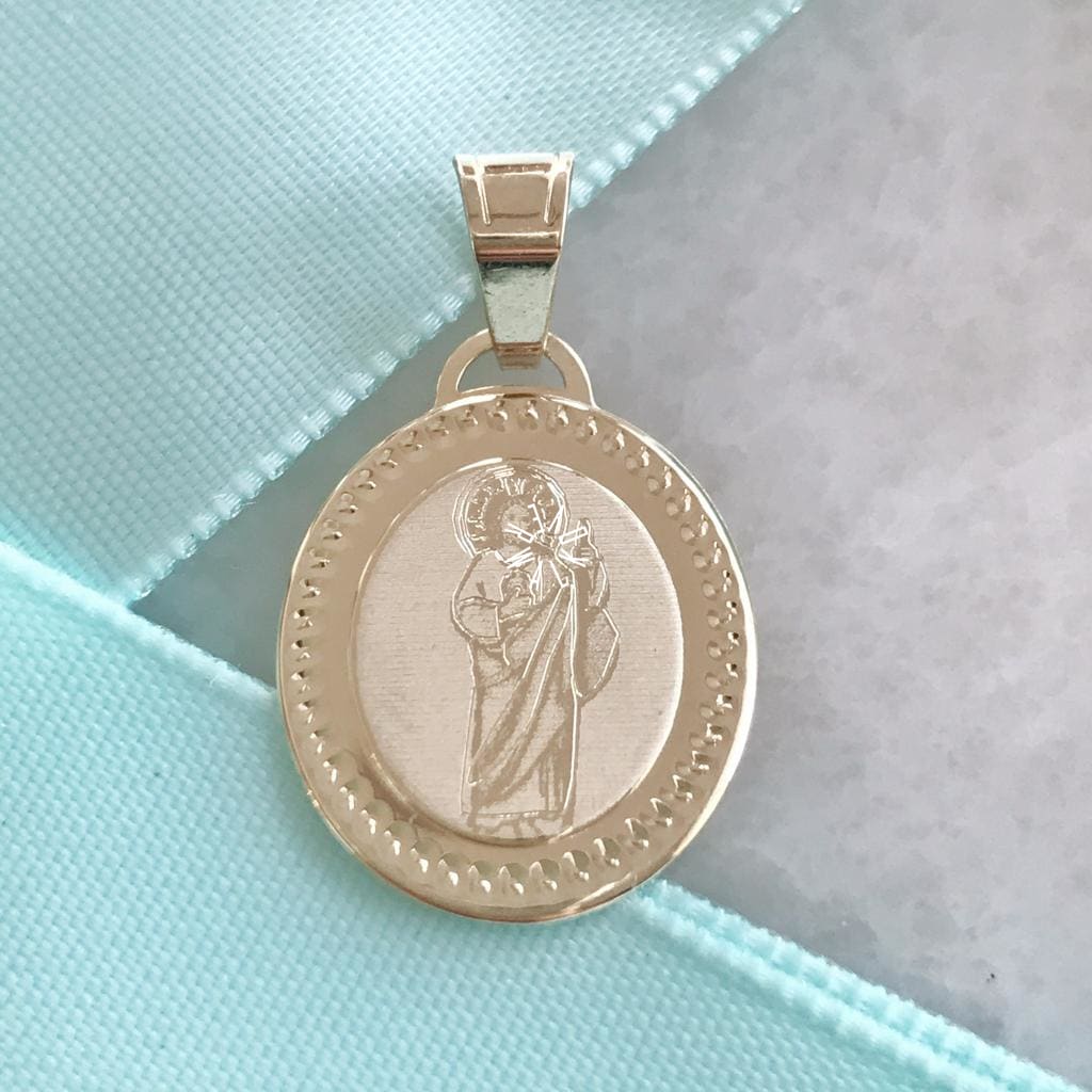 Medalla De San Judas Tadeo Oro 14K Mesj-14-081-1A0 Medalla