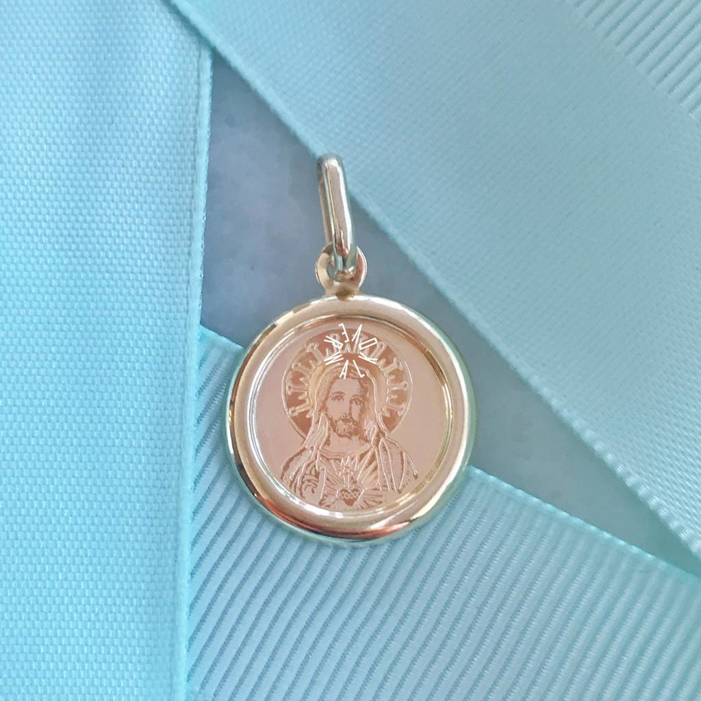 Medalla Del Sagrado Corazón De Jesús Oro 14K Mesc-14-079-0A8 Medalla
