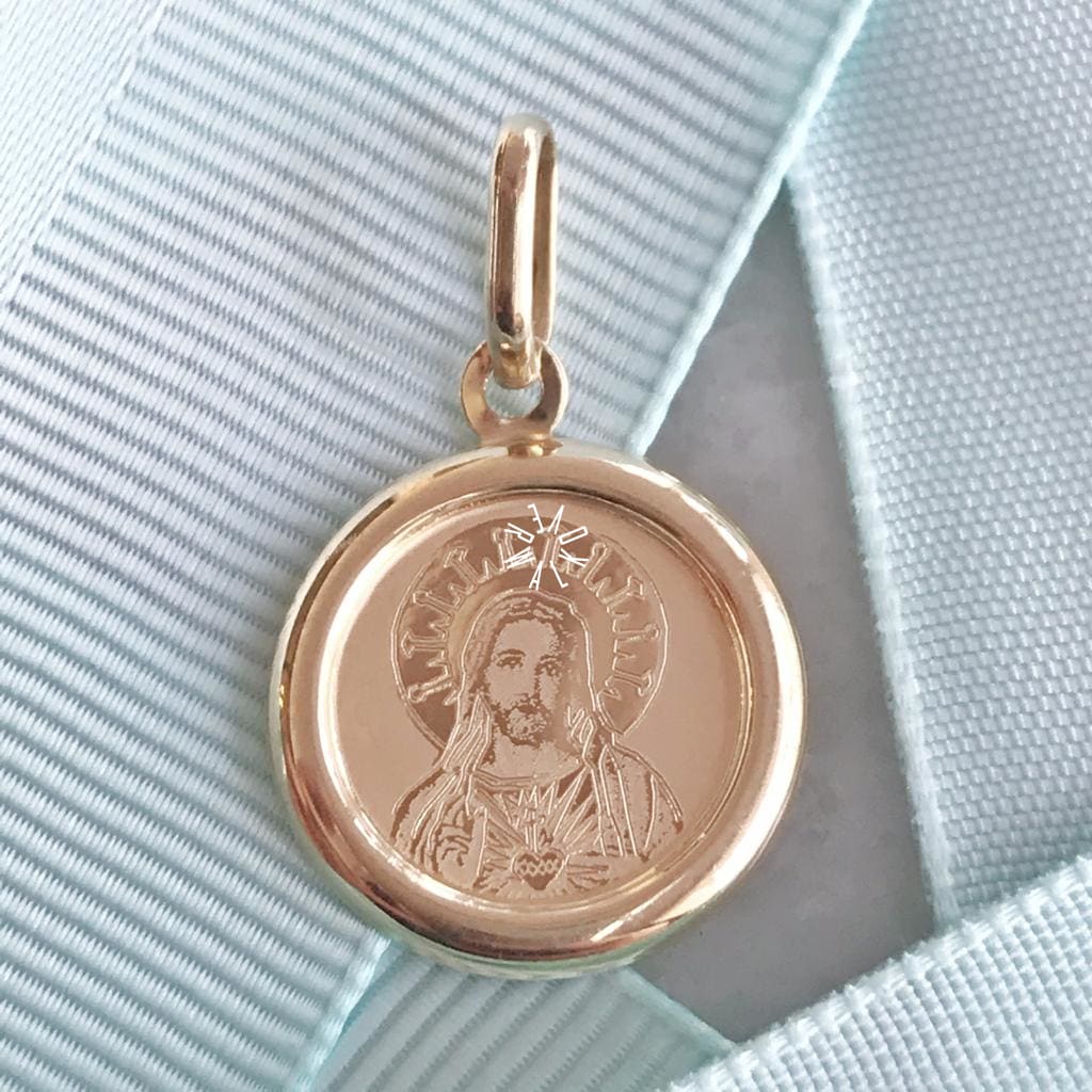 Medalla Del Sagrado Corazón De Jesús Oro 14K Mesc-14-079-0A8 Medalla